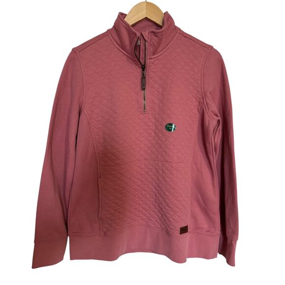 NWT L.L.Bean Quilted Pullover Long Sleeve 1/4 Zip Womens Size M Rose Wash Earthy - Picture 2 of 8